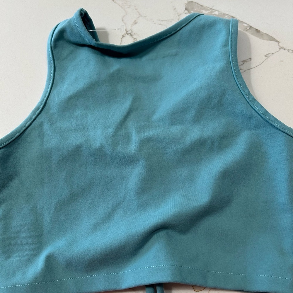 Live The Process Aqua Ruched Crop Top - Picture 4 of 7